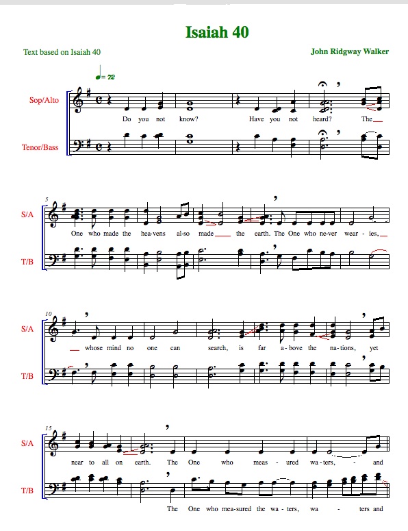 Isaiah 40 score excerpt